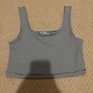 Zara black and white striped tank top